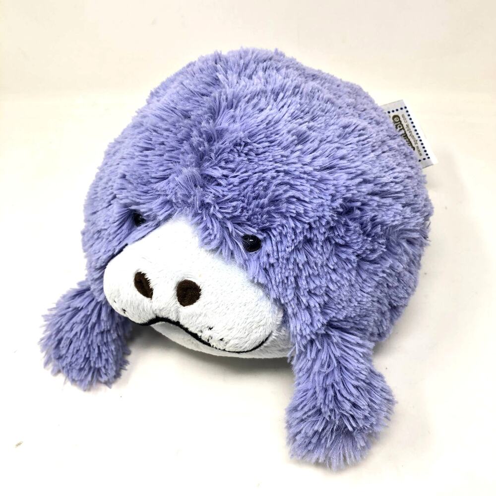 Squishable‎ Manatee Plush Purple Round Stuffed Sea Cow Pillow 8" x 11"